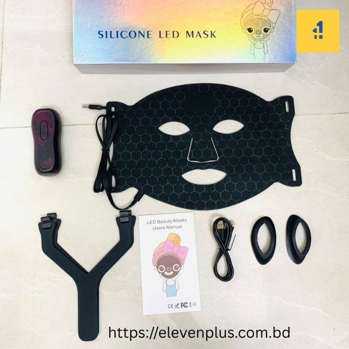 7 Colors LED Face Silicone Mask Flexible Facial Beauty LED Mask Photon Light Therapy Anti-Acne Skin Care Wireless Use 1200mA